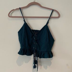 SOLD | Pacsun Turquoise Tassel Crop Top